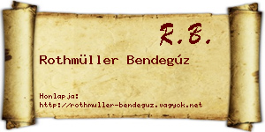 Rothmüller Bendegúz névjegykártya